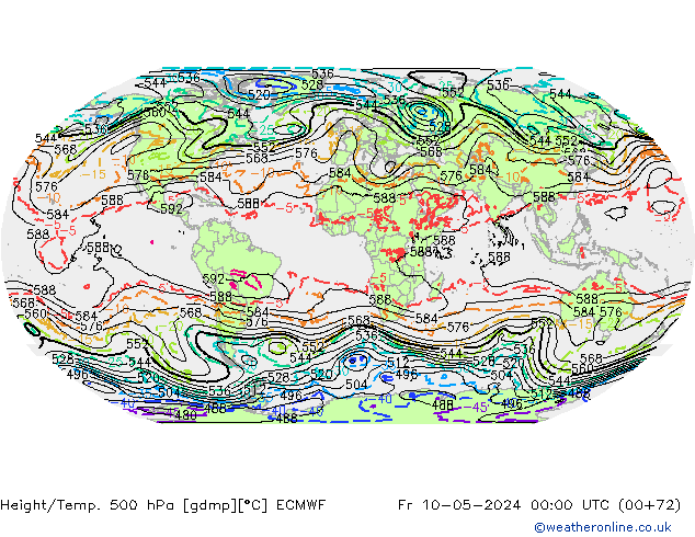 Height/Temp. 500 hPa ECMWF Fr 10.05.2024 00 UTC