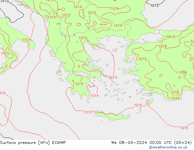 Luchtdruk (Grond) ECMWF wo 08.05.2024 00 UTC