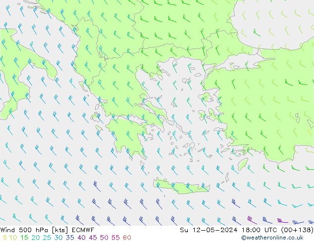 Vent 500 hPa ECMWF dim 12.05.2024 18 UTC