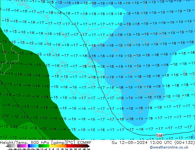 Z500/Rain (+SLP)/Z850 ECMWF Вс 12.05.2024 12 UTC