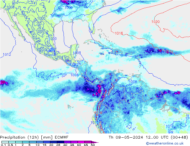 Yağış (12h) ECMWF Per 09.05.2024 00 UTC