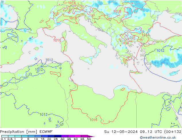 Precipitation ECMWF Su 12.05.2024 12 UTC