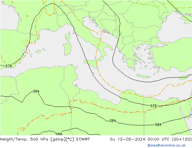 Z500/Rain (+SLP)/Z850 ECMWF So 12.05.2024 00 UTC