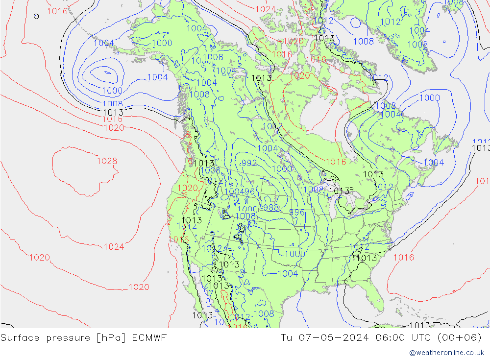 Bodendruck ECMWF Di 07.05.2024 06 UTC