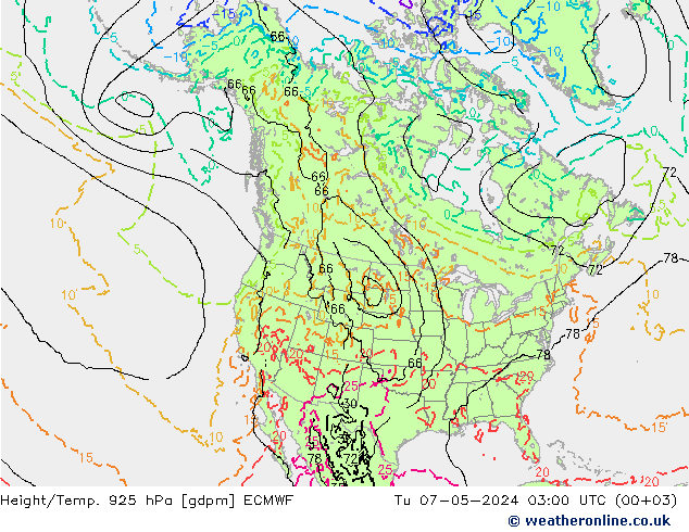 Hoogte/Temp. 925 hPa ECMWF di 07.05.2024 03 UTC