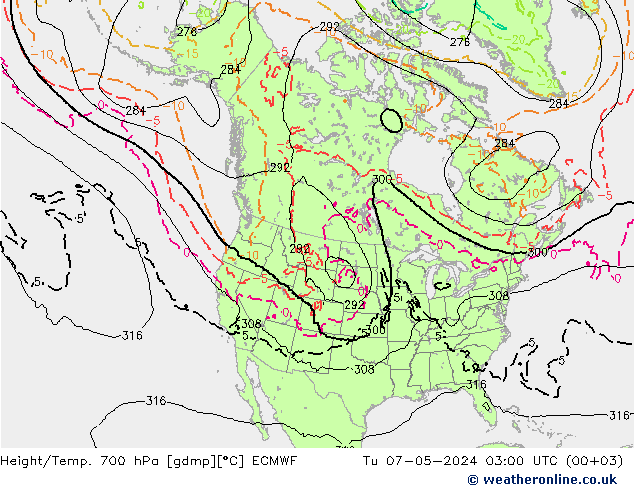 Height/Temp. 700 hPa ECMWF Tu 07.05.2024 03 UTC