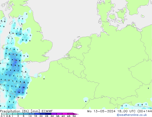 Z500/Rain (+SLP)/Z850 ECMWF Mo 13.05.2024 00 UTC