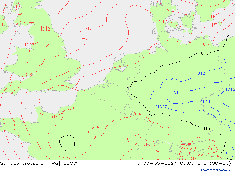 Yer basıncı ECMWF Sa 07.05.2024 00 UTC