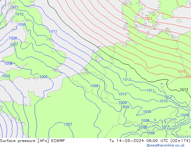 Yer basıncı ECMWF Sa 14.05.2024 06 UTC