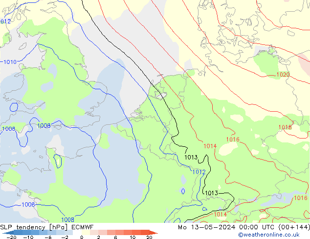 тенденция давления ECMWF пн 13.05.2024 00 UTC