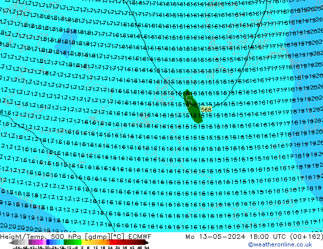 Z500/Rain (+SLP)/Z850 ECMWF ��� 13.05.2024 18 UTC