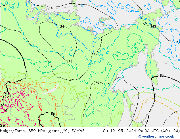 Z500/Rain (+SLP)/Z850 ECMWF Dom 12.05.2024 06 UTC