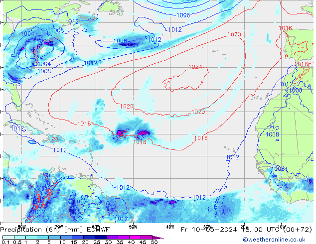 Z500/Rain (+SLP)/Z850 ECMWF Sex 10.05.2024 00 UTC