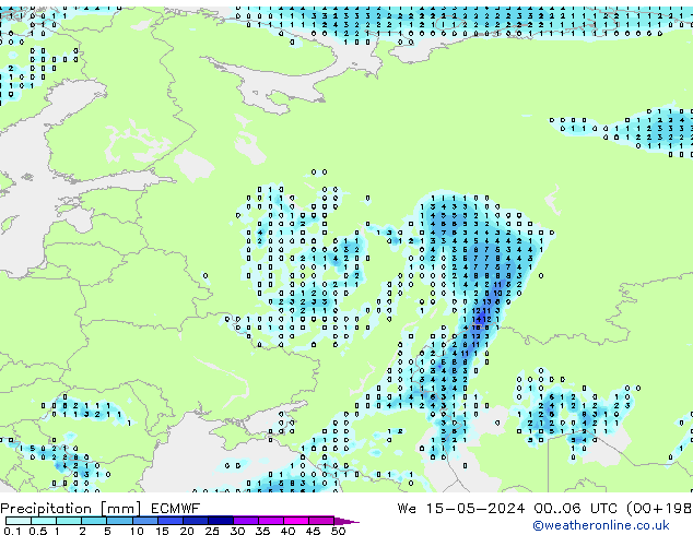 Yağış ECMWF Çar 15.05.2024 06 UTC