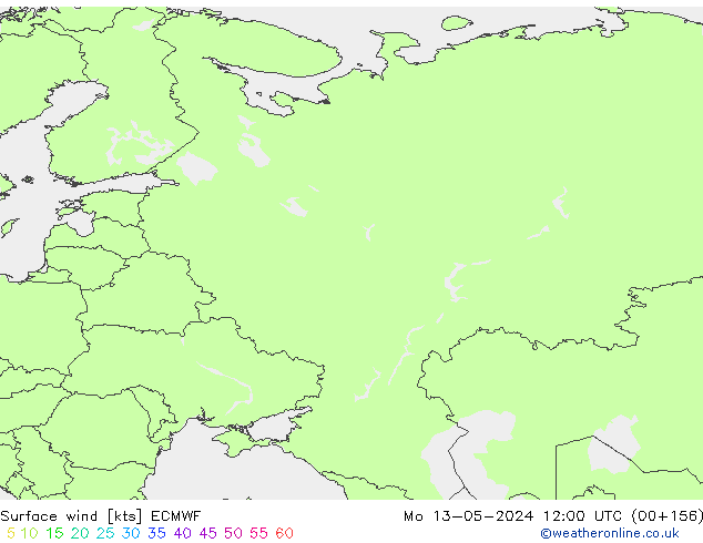 Surface wind ECMWF Mo 13.05.2024 12 UTC