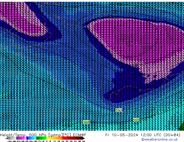 Z500/Rain (+SLP)/Z850 ECMWF Fr 10.05.2024 12 UTC