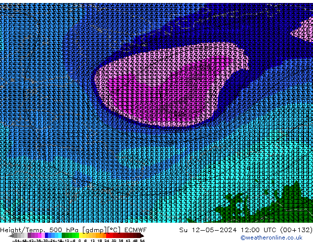 Z500/Rain (+SLP)/Z850 ECMWF Вс 12.05.2024 12 UTC