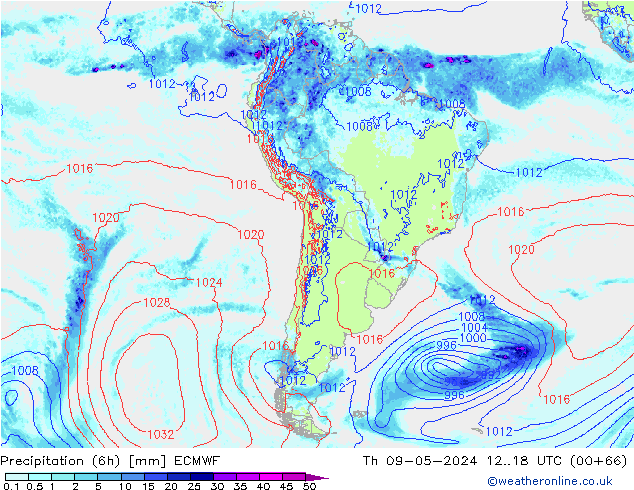 Z500/Rain (+SLP)/Z850 ECMWF gio 09.05.2024 18 UTC