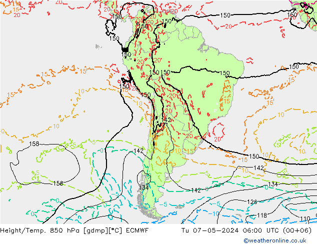 Z500/Rain (+SLP)/Z850 ECMWF вт 07.05.2024 06 UTC