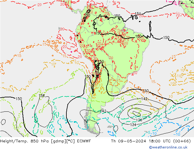 Z500/Rain (+SLP)/Z850 ECMWF gio 09.05.2024 18 UTC