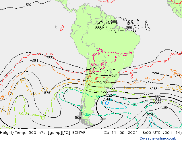 Z500/Rain (+SLP)/Z850 ECMWF ��� 11.05.2024 18 UTC