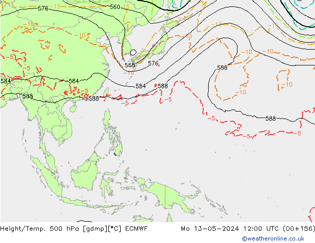 Z500/Rain (+SLP)/Z850 ECMWF ��� 13.05.2024 12 UTC