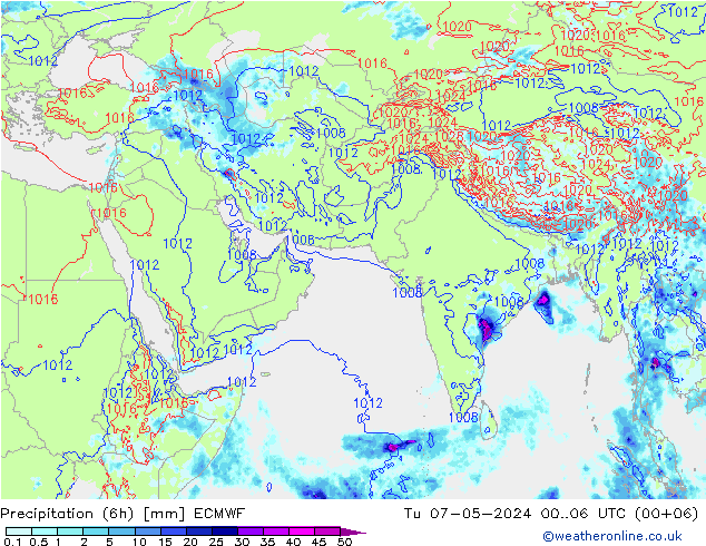 Z500/Rain (+SLP)/Z850 ECMWF  07.05.2024 06 UTC