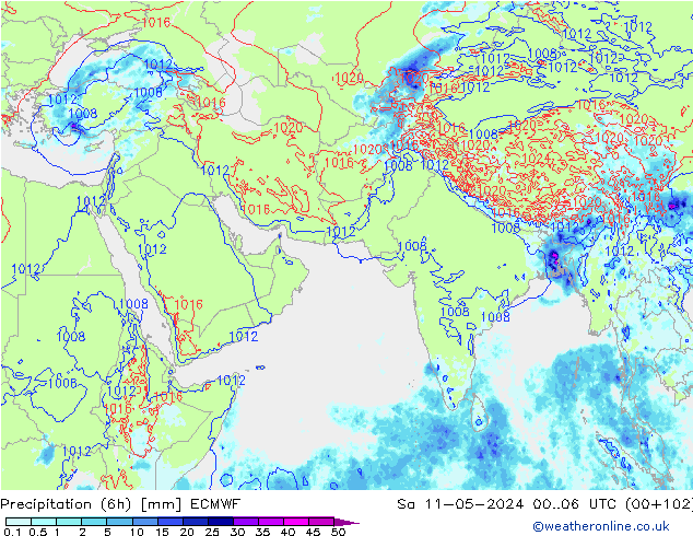 Z500/Rain (+SLP)/Z850 ECMWF Sáb 11.05.2024 06 UTC