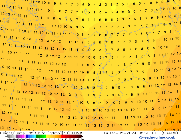 Z500/Rain (+SLP)/Z850 ECMWF Tu 07.05.2024 06 UTC