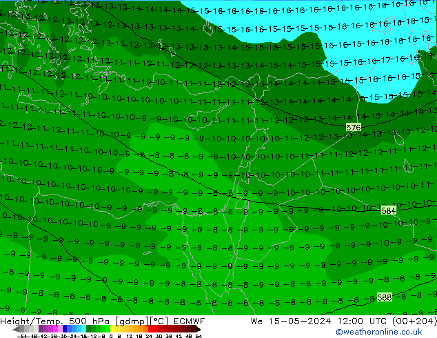 Z500/Rain (+SLP)/Z850 ECMWF St 15.05.2024 12 UTC