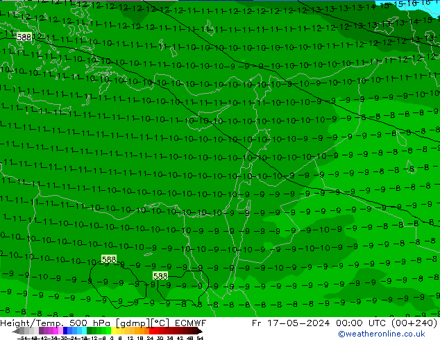 Z500/Rain (+SLP)/Z850 ECMWF ven 17.05.2024 00 UTC