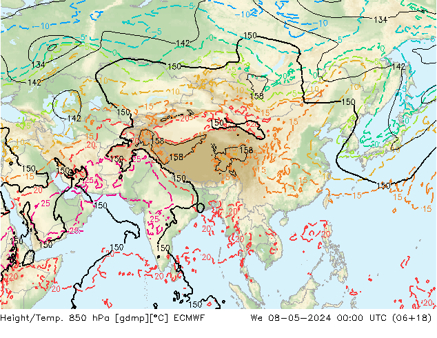 Z500/Rain (+SLP)/Z850 ECMWF We 08.05.2024 00 UTC