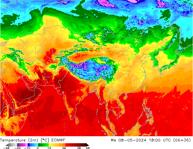 карта температуры ECMWF ср 08.05.2024 18 UTC
