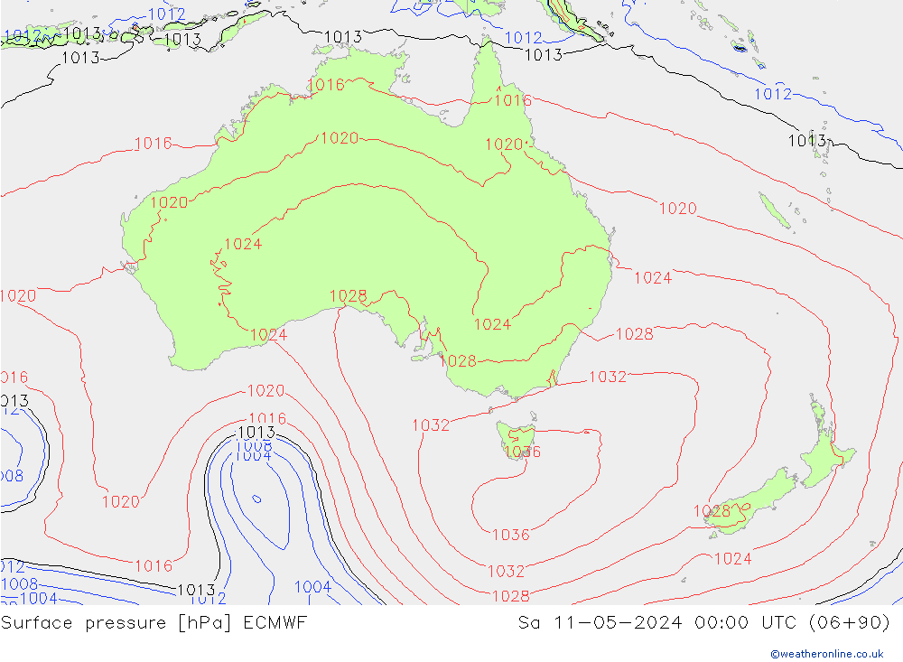 pressão do solo ECMWF Sáb 11.05.2024 00 UTC