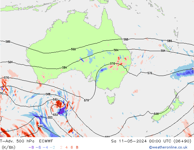 T-Adv. 500 hPa ECMWF sam 11.05.2024 00 UTC