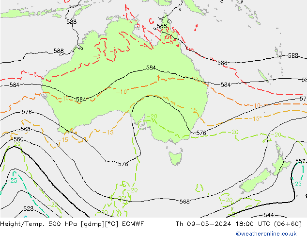 Z500/Rain (+SLP)/Z850 ECMWF чт 09.05.2024 18 UTC