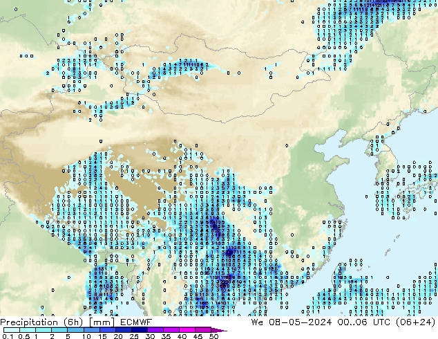 Z500/Rain (+SLP)/Z850 ECMWF 星期三 08.05.2024 06 UTC