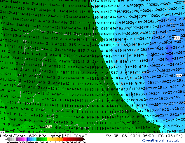 Z500/Rain (+SLP)/Z850 ECMWF ср 08.05.2024 06 UTC