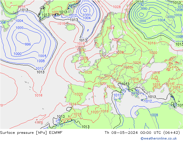 Bodendruck ECMWF Do 09.05.2024 00 UTC