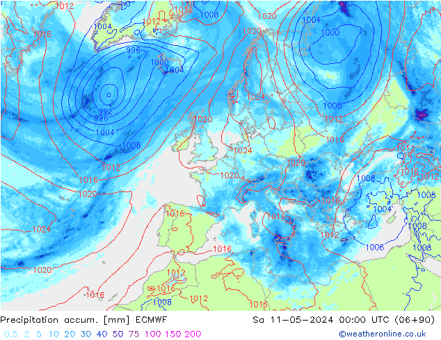 Nied. akkumuliert ECMWF Sa 11.05.2024 00 UTC