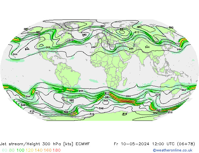 Straalstroom ECMWF vr 10.05.2024 12 UTC
