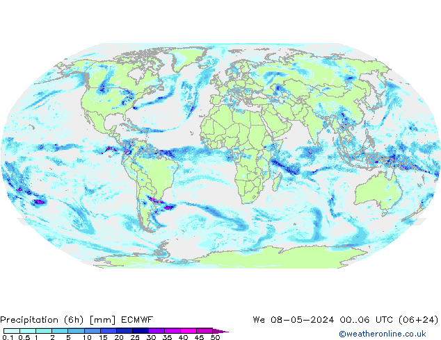 Z500/Rain (+SLP)/Z850 ECMWF Mi 08.05.2024 06 UTC