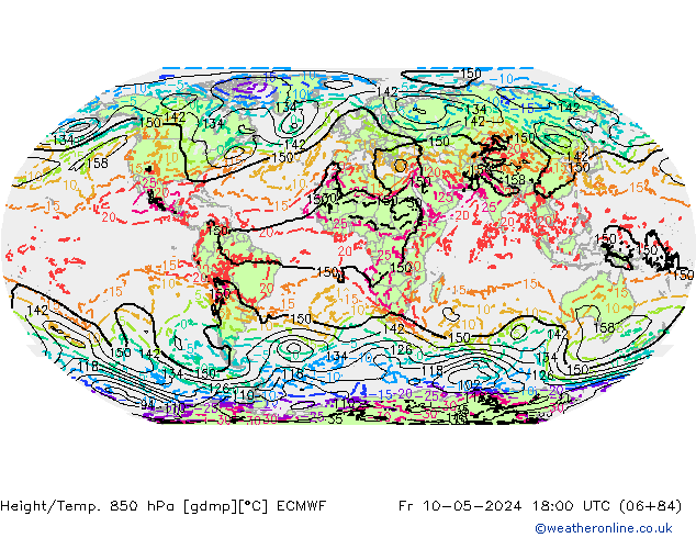 Z500/Rain (+SLP)/Z850 ECMWF ven 10.05.2024 18 UTC