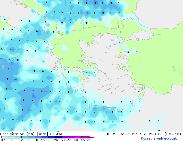 Z500/Rain (+SLP)/Z850 ECMWF чт 09.05.2024 06 UTC