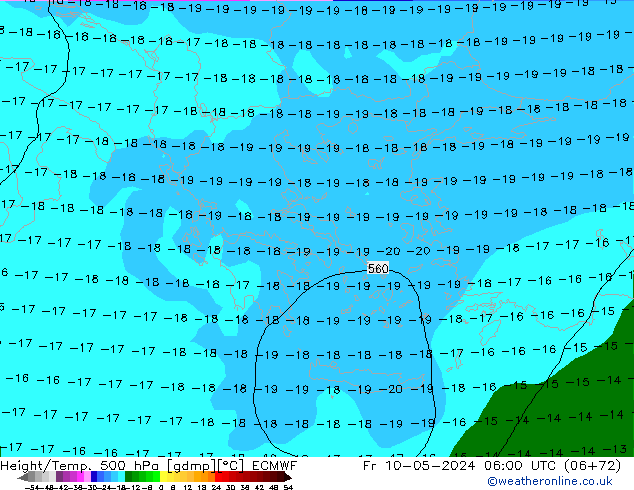 Z500/Rain (+SLP)/Z850 ECMWF  10.05.2024 06 UTC