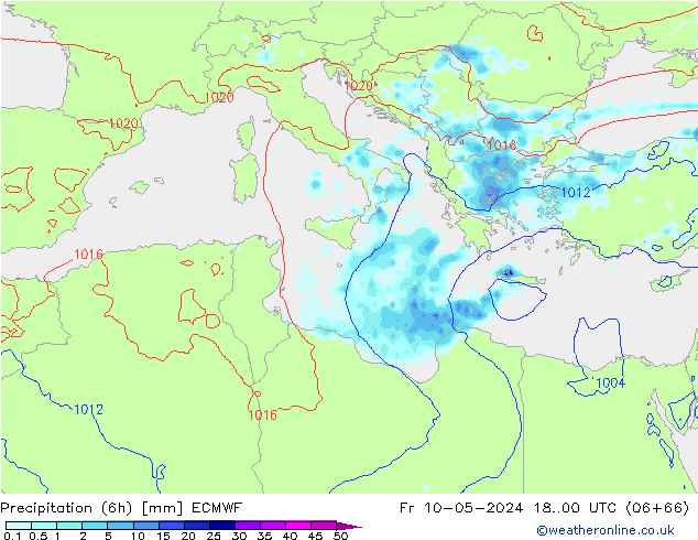 Z500/Rain (+SLP)/Z850 ECMWF Fr 10.05.2024 00 UTC