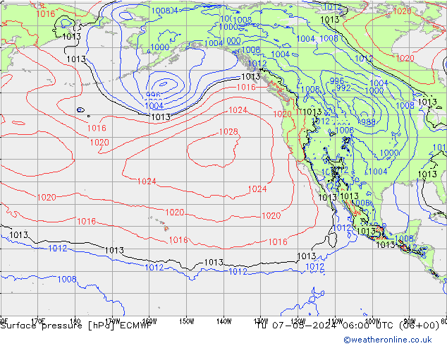 Surface pressure ECMWF Tu 07.05.2024 06 UTC