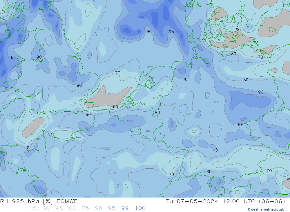 RH 925 hPa ECMWF Di 07.05.2024 12 UTC