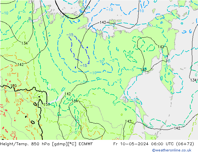 Z500/Regen(+SLP)/Z850 ECMWF vr 10.05.2024 06 UTC