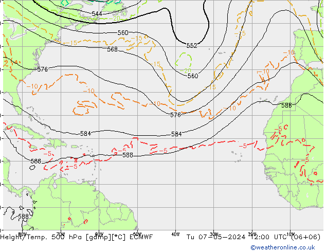 Z500/Rain (+SLP)/Z850 ECMWF Di 07.05.2024 12 UTC